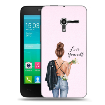 Пластиковый чехол на Alcatel One Touch Pop D3 с принтом женский Пластиковый чехол на Alcatel One Touch Pop D3 с принтом женский