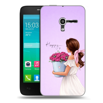 Пластиковый чехол на Alcatel One Touch Pop D3 с принтом женский Пластиковый чехол на Alcatel One Touch Pop D3 с принтом женский