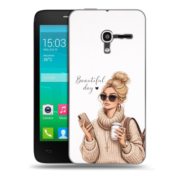 Пластиковый чехол на Alcatel One Touch Pop D3 с принтом женский