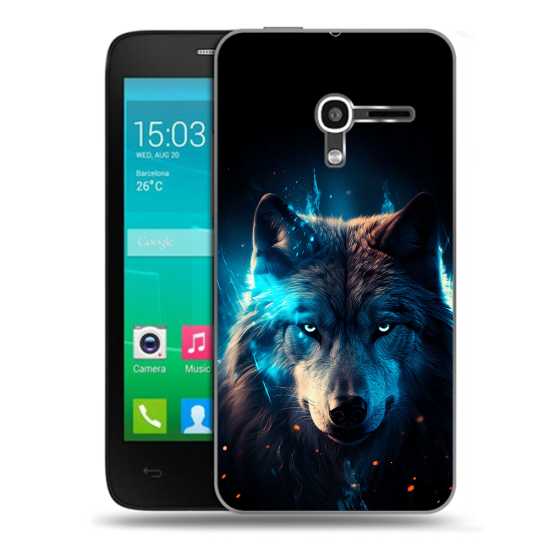 Пластиковый чехол на Alcatel One Touch Pop D3 с принтом Волк ночной Пластиковый чехол на Alcatel One Touch Pop D3 с принтом Волк ночной