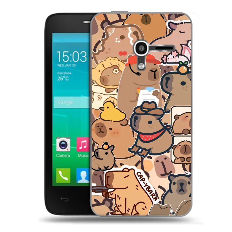 Пластиковый чехол на Alcatel One Touch Pop D3 с принтом капибара Пластиковый чехол на Alcatel One Touch Pop D3 с принтом капибара