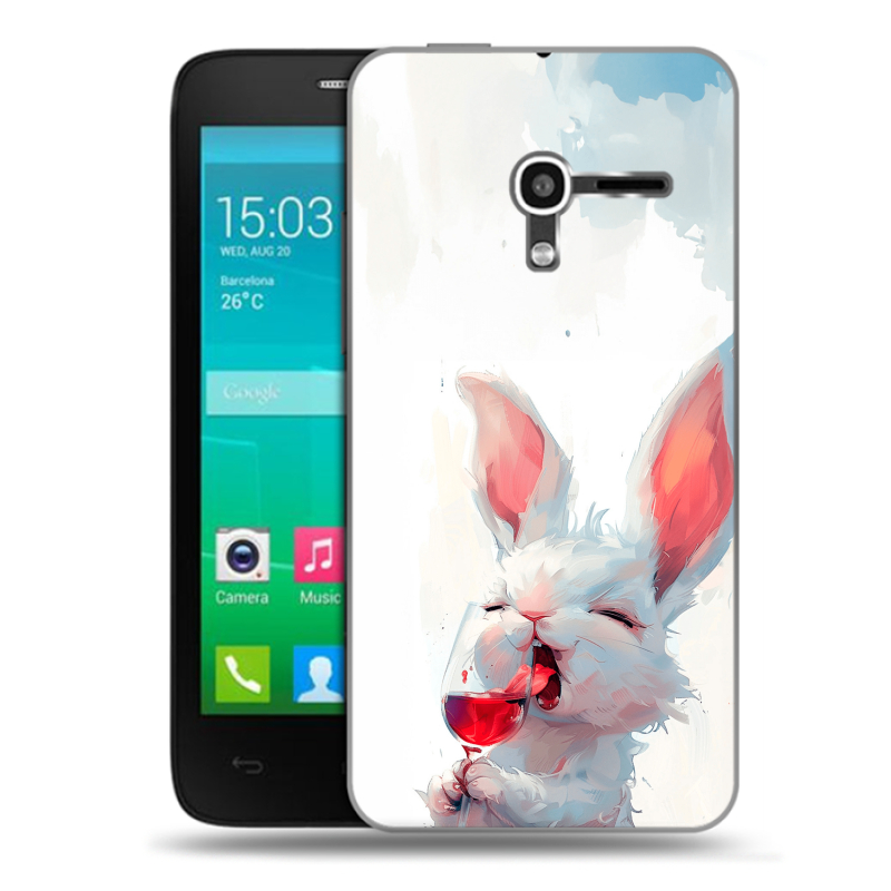 Пластиковый чехол на Alcatel One Touch Pop D3 с принтом кролик зайчик Пластиковый чехол на Alcatel One Touch Pop D3 с принтом кролик зайчик