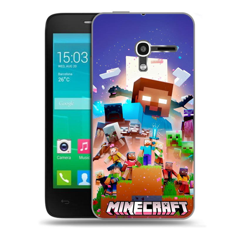 Пластиковый чехол на Alcatel One Touch Pop D3 с принтом Майнкрафт Minecraft Пластиковый чехол на Alcatel One Touch Pop D3 с принтом Майнкрафт Minecraft