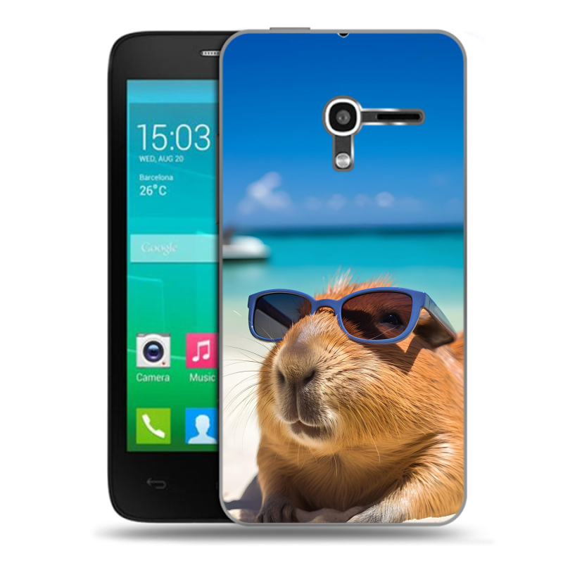 Пластиковый чехол на Alcatel One Touch Pop D3 с принтом Капибара Пластиковый чехол на Alcatel One Touch Pop D3 с принтом Капибара