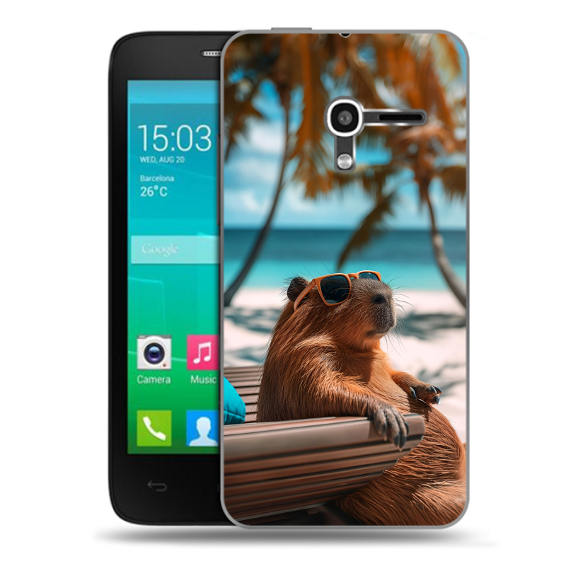 Пластиковый чехол на Alcatel One Touch Pop D3 с принтом Капибара Пластиковый чехол на Alcatel One Touch Pop D3 с принтом Капибара