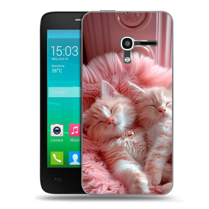 Пластиковый чехол на Alcatel One Touch Pop D3 с принтом котята котики Пластиковый чехол на Alcatel One Touch Pop D3 с принтом котята котики