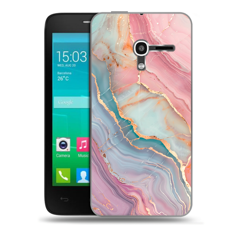 Пластиковый чехол на Alcatel One Touch Pop D3 с принтом розовый мрамор Пластиковый чехол на Alcatel One Touch Pop D3 с принтом розовый мрамор