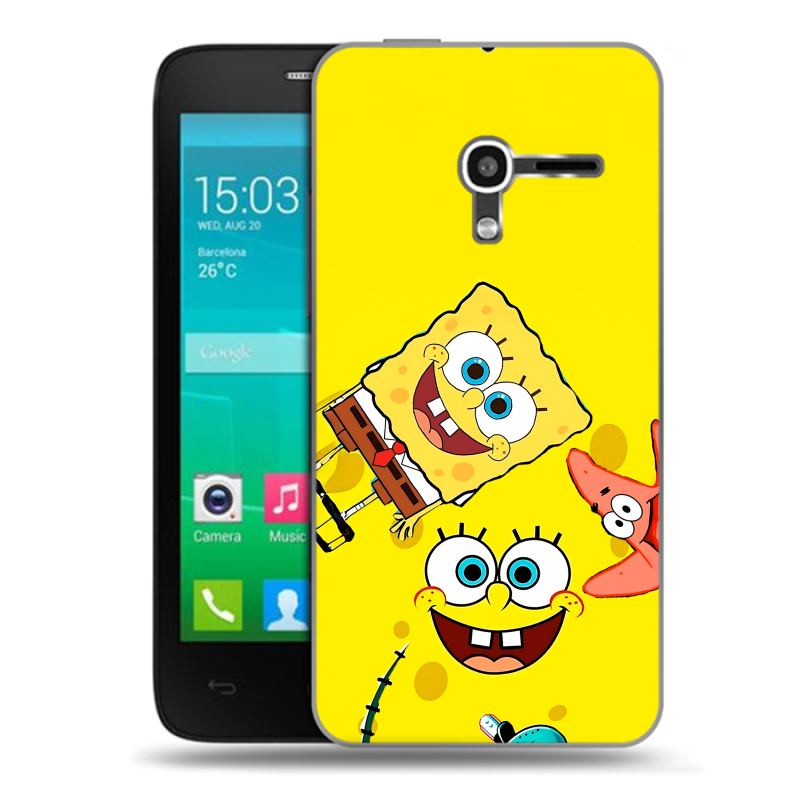 Пластиковый чехол на Alcatel One Touch Pop D3 с принтом Спанч боб Спанчбоб Пластиковый чехол на Alcatel One Touch Pop D3 с принтом Спанч боб Спанчбоб