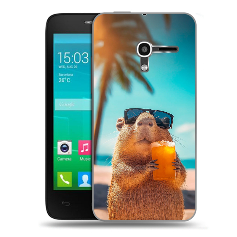 Пластиковый чехол на Alcatel One Touch Pop D3 с принтом Капибара Пластиковый чехол на Alcatel One Touch Pop D3 с принтом Капибара