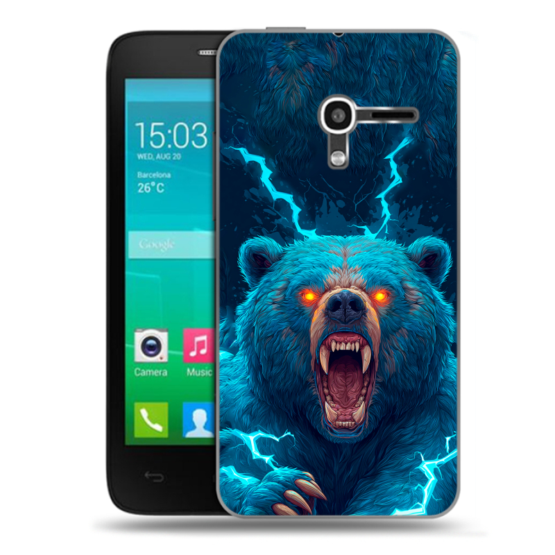 Пластиковый чехол на Alcatel One Touch Pop D3 с принтом Медведь Пластиковый чехол на Alcatel One Touch Pop D3 с принтом Медведь