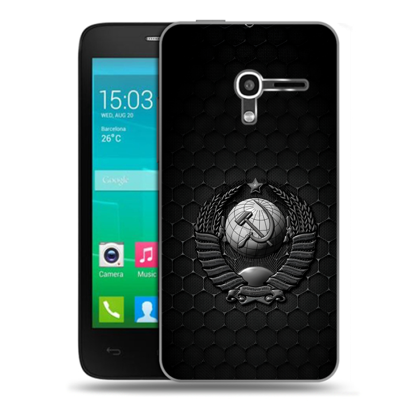 Пластиковый чехол на Alcatel One Touch Pop D3 с принтом Герб Флаг СССР Пластиковый чехол на Alcatel One Touch Pop D3 с принтом Герб Флаг СССР