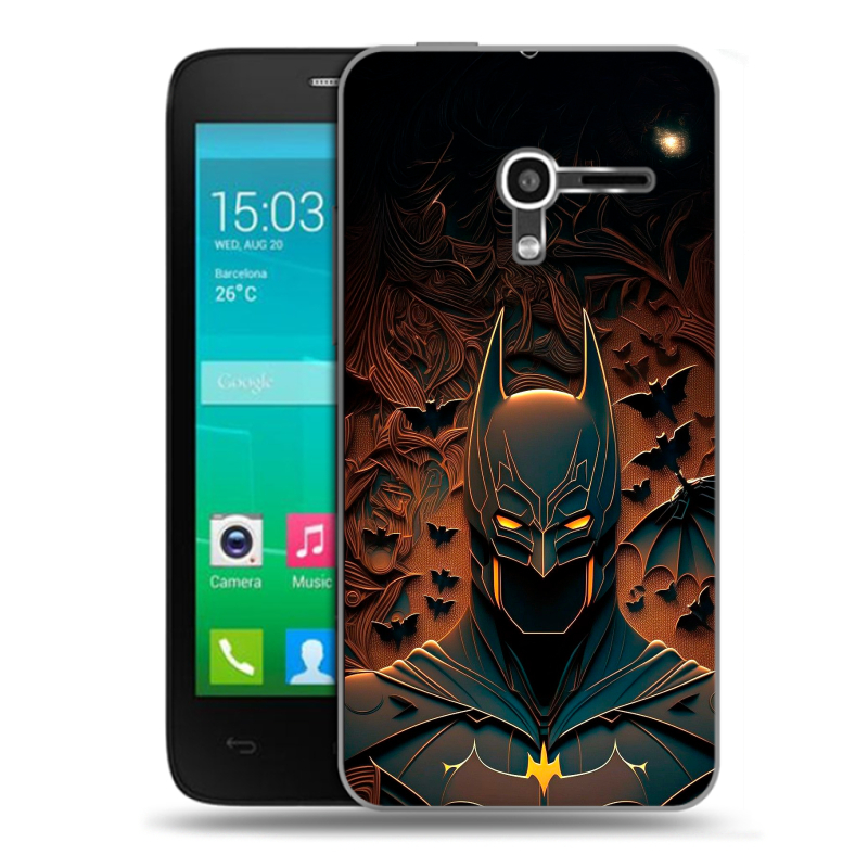 Пластиковый чехол на Alcatel One Touch Pop D3 с принтом Batman Бэтмен Пластиковый чехол на Alcatel One Touch Pop D3 с принтом Batman Бэтмен