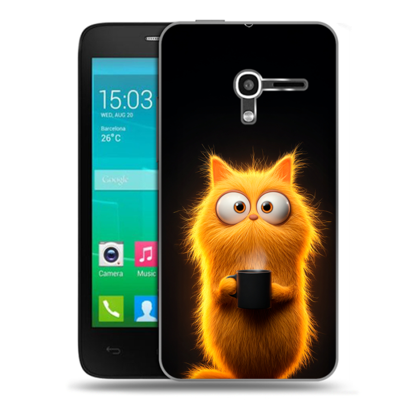 Пластиковый чехол на Alcatel One Touch Pop D3 с принтом Смешной кот Пластиковый чехол на Alcatel One Touch Pop D3 с принтом Смешной кот