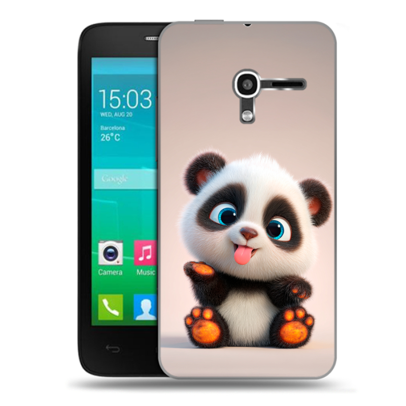 Пластиковый чехол на Alcatel One Touch Pop D3 с принтом милая панда Пластиковый чехол на Alcatel One Touch Pop D3 с принтом милая панда