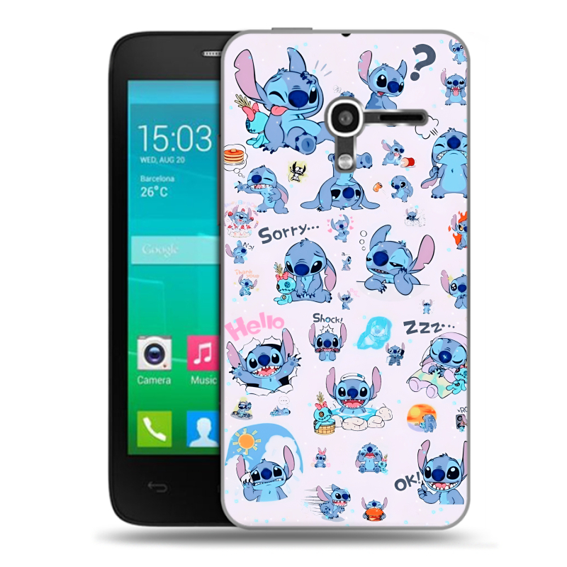 Пластиковый чехол на Alcatel One Touch Pop D3 с принтом Лило и Стич Пластиковый чехол на Alcatel One Touch Pop D3 с принтом Лило и Стич