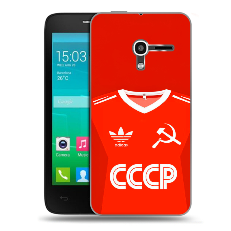 Пластиковый чехол на Alcatel One Touch Pop D3 с принтом Флаг Герб СССР Пластиковый чехол на Alcatel One Touch Pop D3 с принтом Флаг Герб СССР