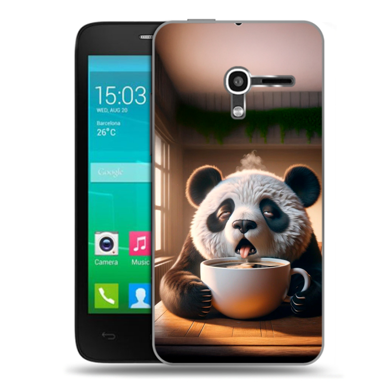 Пластиковый чехол на Alcatel One Touch Pop D3 с принтом смешная панда Пластиковый чехол на Alcatel One Touch Pop D3 с принтом смешная панда