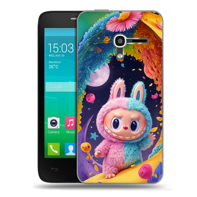 Пластиковый чехол на Alcatel One Touch Pop D3 с принтом Labubu Лабубу Пластиковый чехол на Alcatel One Touch Pop D3 с принтом Labubu Лабубу
