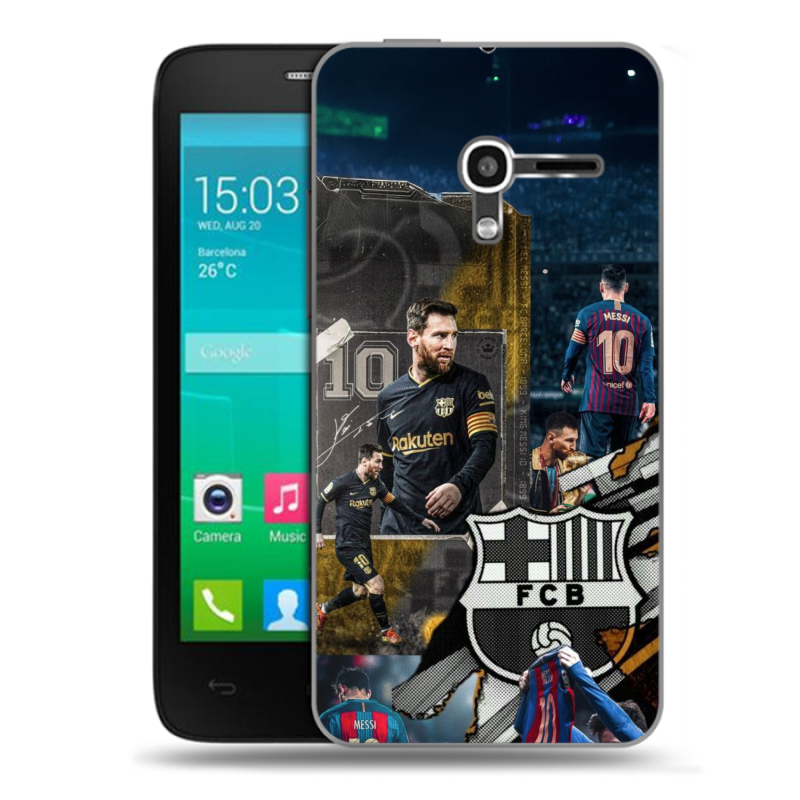 Пластиковый чехол на Alcatel One Touch Pop D3 с принтом Messi Barcelona Пластиковый чехол на Alcatel One Touch Pop D3 с принтом Messi Barcelona