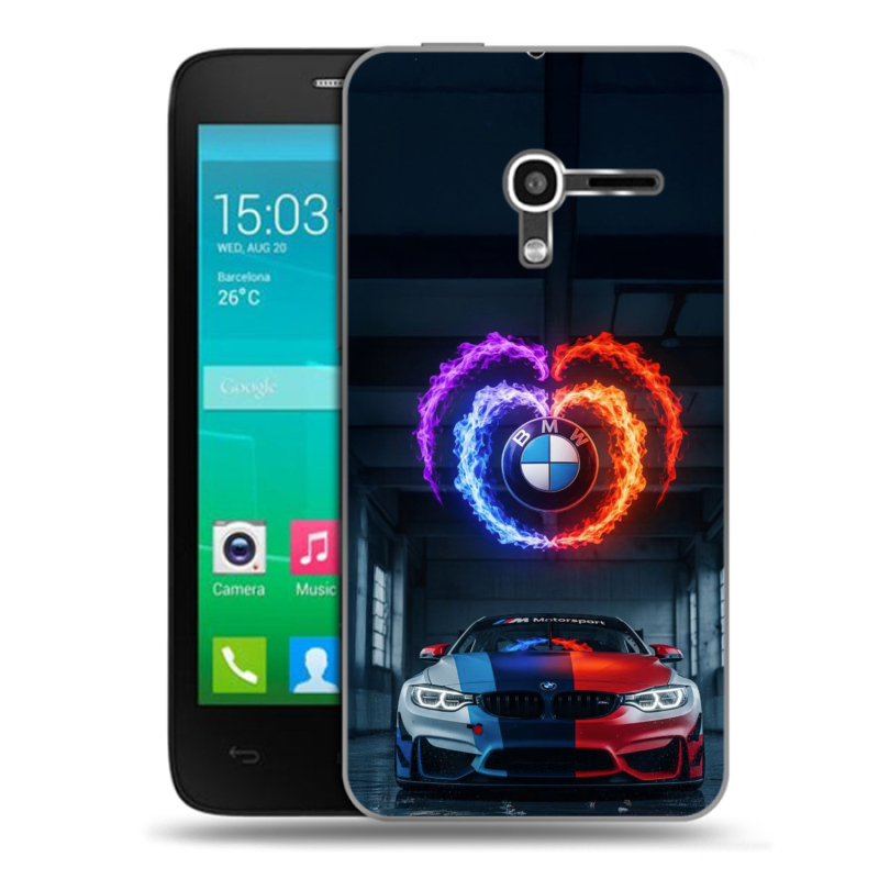 Пластиковый чехол на Alcatel One Touch Pop D3 с принтом BMW БМВ Пластиковый чехол на Alcatel One Touch Pop D3 с принтом BMW БМВ