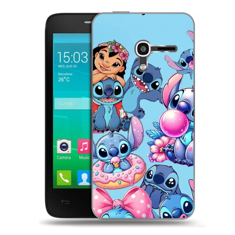 Пластиковый чехол на Alcatel One Touch Pop D3 с принтом Лило и Стич Пластиковый чехол на Alcatel One Touch Pop D3 с принтом Лило и Стич
