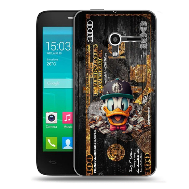 Пластиковый чехол на Alcatel One Touch Pop D3 с принтом Дональд Дак Доллар Пластиковый чехол на Alcatel One Touch Pop D3 с принтом Дональд Дак Доллар