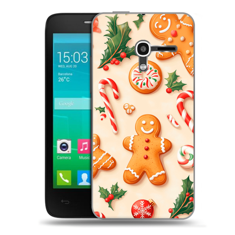 Пластиковый чехол на Alcatel One Touch Pop D3 с принтом Новый год Пластиковый чехол на Alcatel One Touch Pop D3 с принтом Новый год