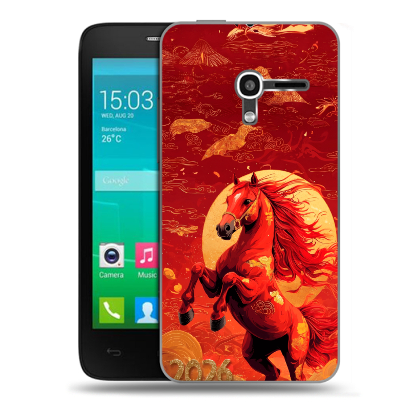 Пластиковый чехол на Alcatel One Touch Pop D3 с принтом Новый год Пластиковый чехол на Alcatel One Touch Pop D3 с принтом Новый год
