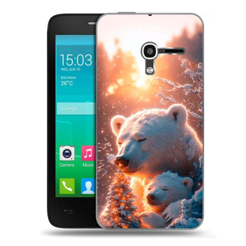 Пластиковый чехол на Alcatel One Touch Pop D3 с принтом Новый год Пластиковый чехол на Alcatel One Touch Pop D3 с принтом Новый год