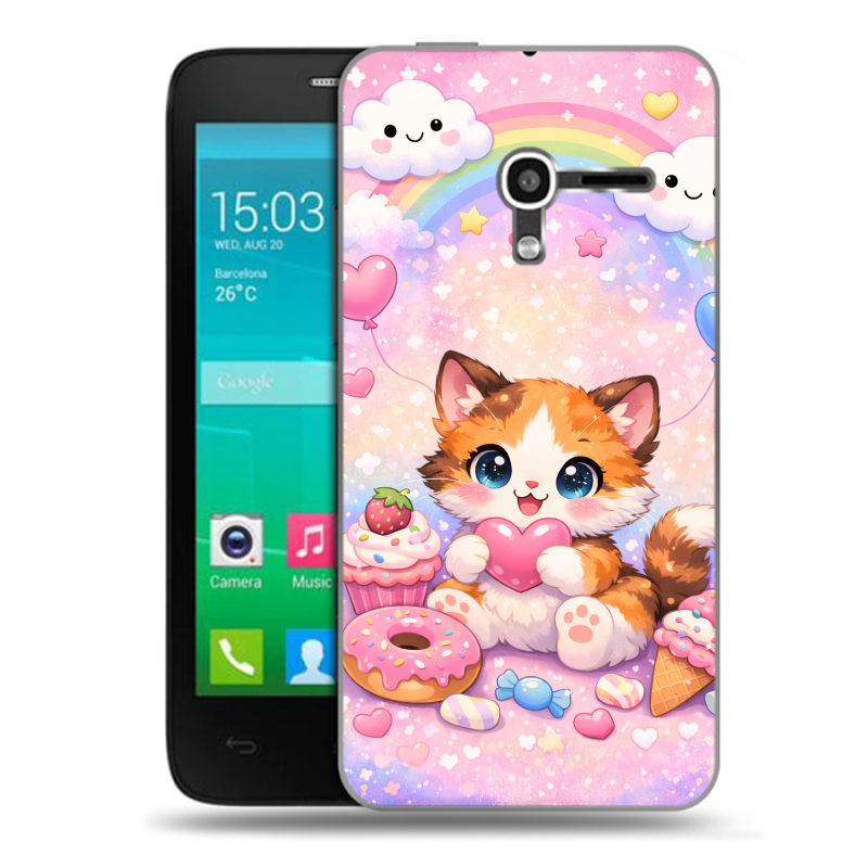 Пластиковый чехол на Alcatel One Touch Pop D3 с принтом для девочек Пластиковый чехол на Alcatel One Touch Pop D3 с принтом для девочек