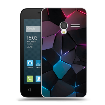 Пластиковый чехол на Alcatel One Touch Pixi 3 (4.5) с принтом Геометрия неона Пластиковый чехол на Alcatel One Touch Pixi 3 (4.5) с принтом Геометрия неона