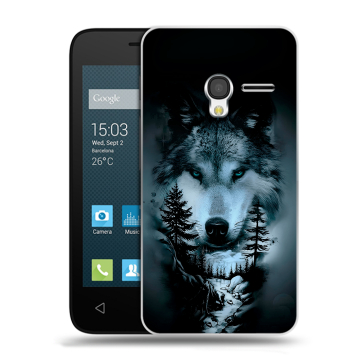 Пластиковый чехол на Alcatel One Touch Pixi 3 (4.5) с принтом Лесной волк Пластиковый чехол на Alcatel One Touch Pixi 3 (4.5) с принтом Лесной волк