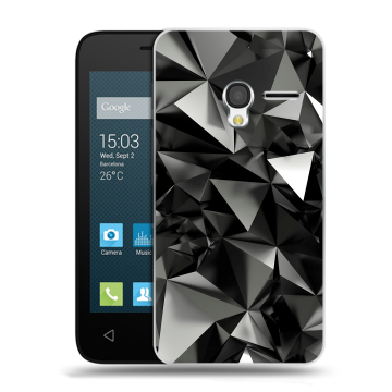 Пластиковый чехол на Alcatel One Touch Pixi 3 (4.5) с принтом Черные кристаллы Пластиковый чехол на Alcatel One Touch Pixi 3 (4.5) с принтом Черные кристаллы