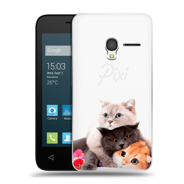 Пластиковый чехол на Alcatel One Touch Pixi 3 (4.5) с принтом Кошки Пластиковый чехол на Alcatel One Touch Pixi 3 (4.5) с принтом Кошки