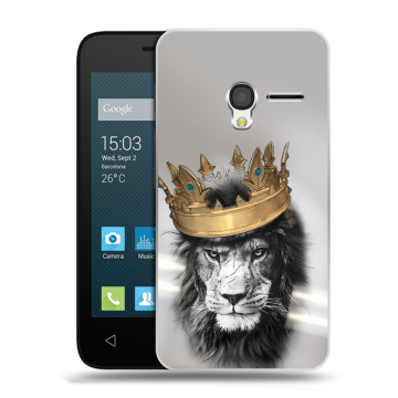 Пластиковый чехол на Alcatel One Touch Pixi 3 (4.5) с принтом Лев с короной Пластиковый чехол на Alcatel One Touch Pixi 3 (4.5) с принтом Лев с короной