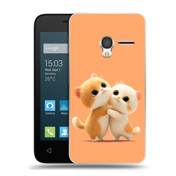 Пластиковый чехол на Alcatel One Touch Pixi 3 (4.5) с принтом Милые котики Пластиковый чехол на Alcatel One Touch Pixi 3 (4.5) с принтом Милые котики