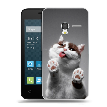 Пластиковый чехол на Alcatel One Touch Pixi 3 (4.5) с принтом Коты Пластиковый чехол на Alcatel One Touch Pixi 3 (4.5) с принтом Коты