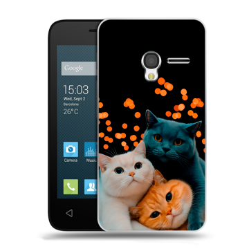 Пластиковый чехол на Alcatel One Touch Pixi 3 (4.5) с принтом Кошки Пластиковый чехол на Alcatel One Touch Pixi 3 (4.5) с принтом Кошки