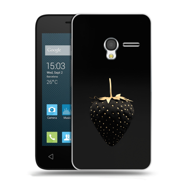 Пластиковый чехол на Alcatel One Touch Pixi 3 (4.5) с принтом Черная клубника Пластиковый чехол на Alcatel One Touch Pixi 3 (4.5) с принтом Черная клубника