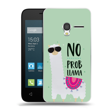 Пластиковый чехол на Alcatel One Touch Pixi 3 (4.5) с принтом Лама Пластиковый чехол на Alcatel One Touch Pixi 3 (4.5) с принтом Лама