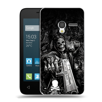 Пластиковый чехол на Alcatel One Touch Pixi 3 (4.5) с принтом Скелет Пластиковый чехол на Alcatel One Touch Pixi 3 (4.5) с принтом Скелет
