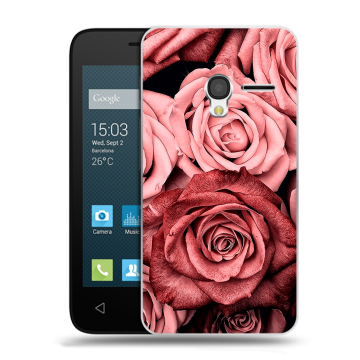 Пластиковый чехол на Alcatel One Touch Pixi 3 (4.5) с принтом Цветы розы Пластиковый чехол на Alcatel One Touch Pixi 3 (4.5) с принтом Цветы розы