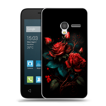 Пластиковый чехол на Alcatel One Touch Pixi 3 (4.5) с принтом Розы красные Пластиковый чехол на Alcatel One Touch Pixi 3 (4.5) с принтом Розы красные