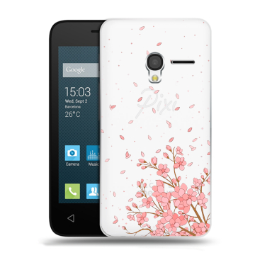Пластиковый чехол на Alcatel One Touch Pixi 3 (4.5) с принтом Ветка сакуры Пластиковый чехол на Alcatel One Touch Pixi 3 (4.5) с принтом Ветка сакуры