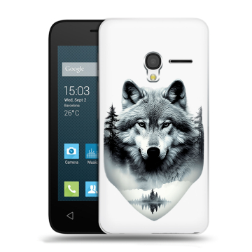 Пластиковый чехол на Alcatel One Touch Pixi 3 (4.5) с принтом Волк в лесу