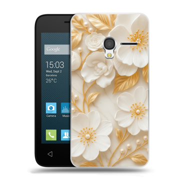 Пластиковый чехол на Alcatel One Touch Pixi 3 (4.5) с принтом Цветы Пластиковый чехол на Alcatel One Touch Pixi 3 (4.5) с принтом Цветы