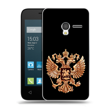 Пластиковый чехол на Alcatel One Touch Pixi 3 (4.5) с принтом Герб России золотой