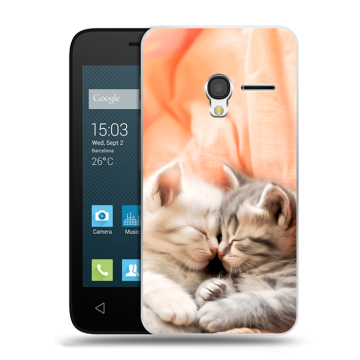 Пластиковый чехол на Alcatel One Touch Pixi 3 (4.5) с принтом Котята