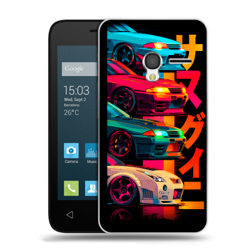 Пластиковый чехол на Alcatel One Touch Pixi 3 (4.5) с принтом Гоночные машины Пластиковый чехол на Alcatel One Touch Pixi 3 (4.5) с принтом Гоночные машины