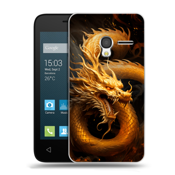 Пластиковый чехол на Alcatel One Touch Pixi 3 (4.5) с принтом Золотой дракон